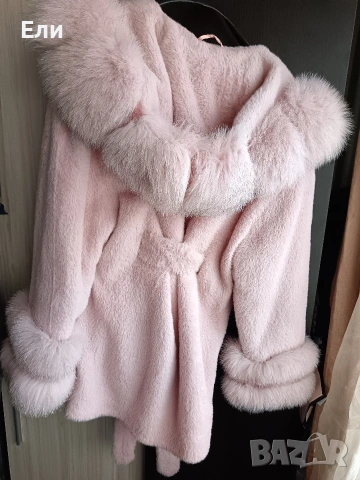 Палто алпака с лисица естествен косъм , снимка 3 - Палта, манта - 53185978