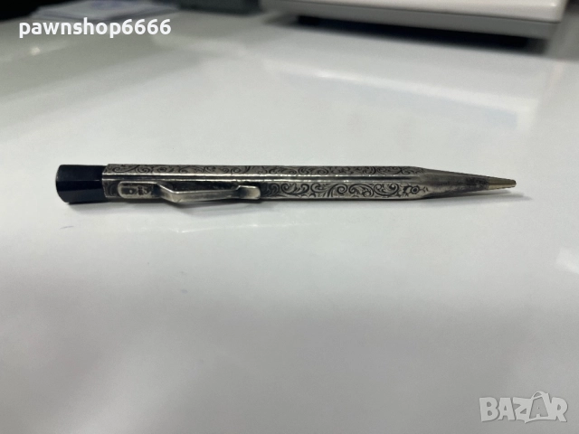 Старинен механичен молив – сребърен корпус (проба 900), снимка 2 - Антикварни и старинни предмети - 52691359