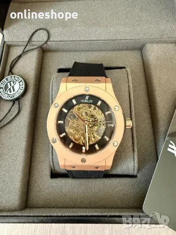 Автоматичен Часовник Hublot Classic Fusion Skeleton Black / Самонавиващ механизъм, снимка 2 - Мъжки - 49382931