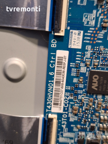 T-CON T430HVN01.6 CTRL BD 43T01-C02 .for SAMSUNG UE43J5600 for 43inc for DISPLAY GJ043BGA-B1, снимка 2 - Части и Платки - 44872748