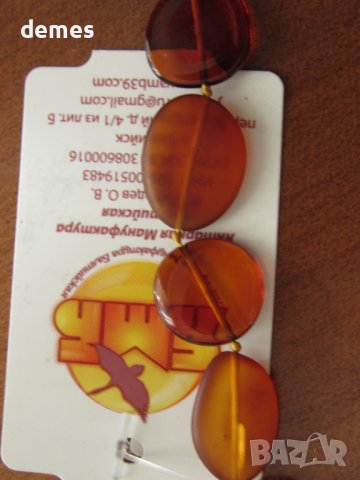 Дамско колие-овал от първокласен балтийски кехлибар, снимка 4 - Колиета, медальони, синджири - 43613415