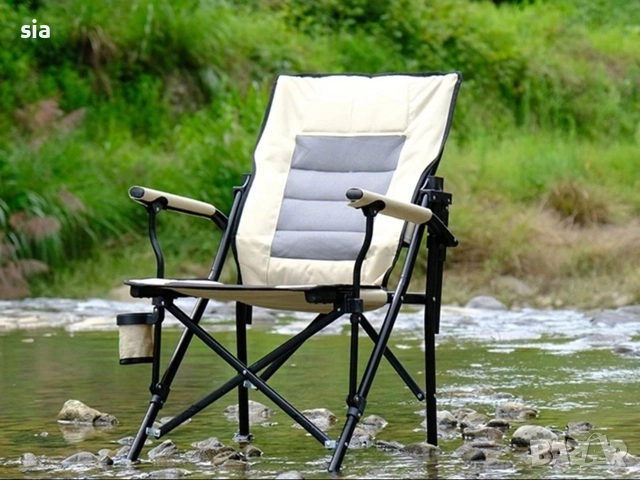 Сгъваем къмпинг стол с облегалка тип люлка, снимка 3 - Къмпинг мебели - 51603049