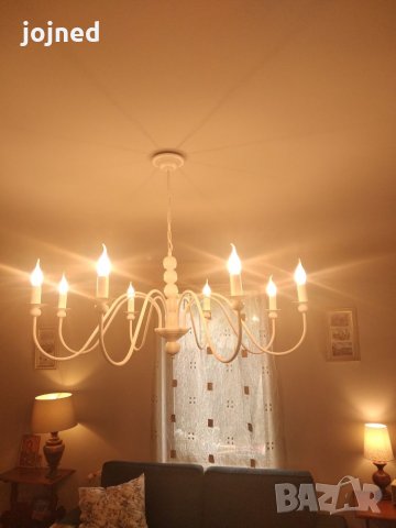 Изчистен модерен бял полилей,класическо осветление хол,всекидневна,трапезария,спалня,лампа шаби шик, снимка 6 - Лампи за таван - 26634661