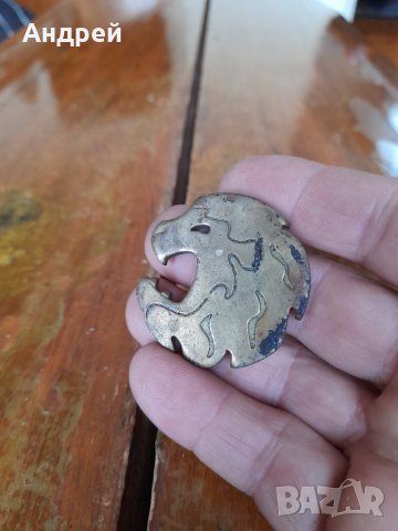 Стара метална фигурка,глава на Лъв, снимка 2 - Други ценни предмети - 39511904