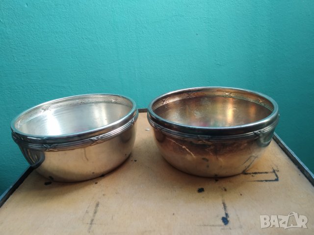 две посребрени месингови купички арт нуво