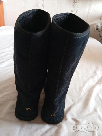ЧЕРНИ ботуши ELLA естествена кожа- велур , снимка 4 - Дамски ботуши - 52838373