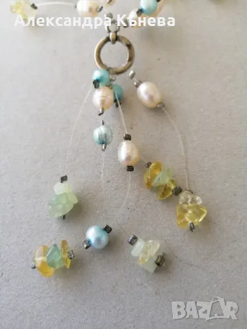 Бутиков комплект колие, гривна и обеци от полускъпоценни камъни , снимка 5 - Гривни - 50299486