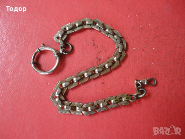 Позлатен кюстек верижка за часовник KJ Double Арт Деко , снимка 6 - Мъжки - 52826348