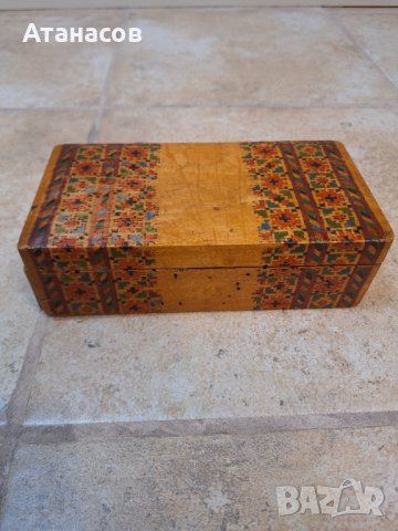 Стара дървена инкрустирана кутия, 1926, снимка 1 - Антикварни и старинни предмети - 43922838