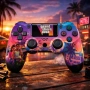Безжичен джойстик за PS4 с тъчпад, вибрация и LED осветление – FC25 / GTA дизайн, снимка 5