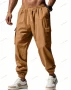Мъжки ленени ежедневни спортни панталони с маншети и с множество джобове, 4цвята , снимка 10