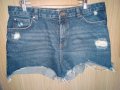 Дънкови панталони с кръпки, снимка 1 - Къси панталони и бермуди - 36915971