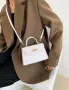 Луксозна бяла чанта mini Kelly Croco Style , снимка 8