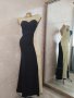 Higrе 40 Черна ,дълга официална рокля с златиста мрежа