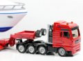 MAN транспортен на яхта, heavy haulage transporter with yacht - мащаб 1:87 на SIKU, снимка 5