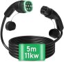 Нов 11KW 16A 5M кабел за зареждане с чанта за съхранение за електрически автомобили, снимка 1
