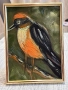 Картина маслом ПТИЦА,Миниатюра, снимка 1