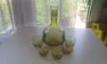 Ракиен комплект от бутилка с тапа, 5 чашки от зелено стъкло, снимка 12