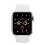 Apple Watch Series 5 GPS, 44mm Silver Aluminium Case with White Sport Band
