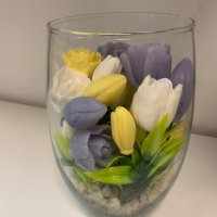 цветя от ароматен глицеринов сапун и Българска роза , снимка 6 - Изкуствени цветя - 43397023
