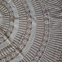 Страхотно красива огромна покривка за маса плетена на една кука дантела, снимка 4 - Пана - 28783735