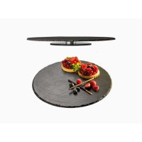 Въртящо се каменно плато за сервиране кръгло 32 cm Каменна плоча за сервиране , снимка 2 - Аксесоари за кухня - 44049167