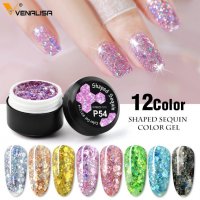 Venalisa Uv&Led Starry Platinum Glitter / гел глитер хексагон, снимка 1 - Продукти за маникюр - 28705960