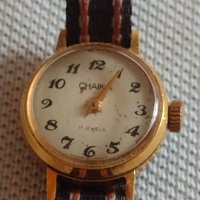 Стар механичен часовник CHAIKA 17 JEWELS с позлатена рамка за КОЛЕКЦИЯ 43076, снимка 1 - Други ценни предмети - 43905461