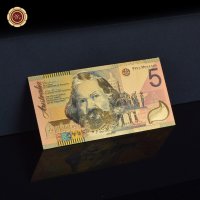 Australia $ 5 цвят злато 2001г., снимка 4 - Нумизматика и бонистика - 26828284