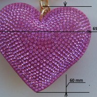 Ключодържател сърце луксозен с кристали малък пискюл и верижка, снимка 9 - Други - 27633522