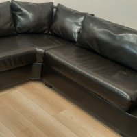 Ъглов диван кожен в перфектно състояние размер 210 /140, снимка 2 - Дивани и мека мебел - 42958498