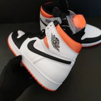 Nike Air Jordan 1 High Electro Orange Размер 42 Номер Нови Оригинални Обувки Кецове Мъжки Дамски Бял, снимка 7 - Кецове - 38584748