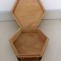 Шестоъгълна дървена кутия 15.5 х 9 h 5.5 см , снимка 6 - Други стоки за дома - 37158252