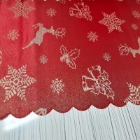 Покривка за маса -тишлайфер -Коледа и каре с еленчета и камбанки, снимка 2 - Покривки за маси - 43382921