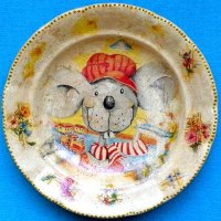  Пет ръчно рисувани декорактивни чинии за пролетна украса на половин цена, снимка 3 - Декорация за дома - 43990916