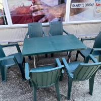 Градински комплект маса със столове 6бр ратан, снимка 3 - Градински мебели, декорация  - 44929171