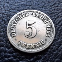 Стара монета 5 пфенига 1905 г. буква F - Германия- рядка, хит цена !, снимка 9 - Нумизматика и бонистика - 39740804