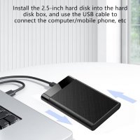 Портативна Външна Кутия за Харддиск 2.5" USB3.0 SATA HDD External Case SSD Box SATAIII Адаптер+Кабел, снимка 3 - Външни хард дискове - 40150379