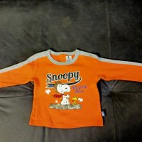 Бебешка памучна блузка с дълъг ръкав SNOOPY 6-9 месеца , снимка 1 - Бебешки блузки - 43091566