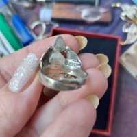Винтидж / Античен ръчно изработен сребърен пръстен проба H925s "Noway" камък Лапис лазули, снимка 8 - Пръстени - 32484159