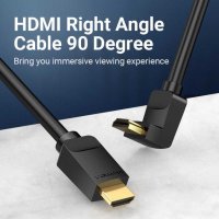 Vention Кабел HDMI Right Angle 90 v2.0 M / M 4K/60Hz Gold - 2M - AARBH, снимка 7 - Кабели и адаптери - 43416519