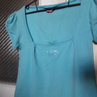 Дамска памучна блуза с къс ръкав, снимка 2 - Тениски - 28967667