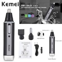 Kemei KM-6631 3 в 1 Безжичен Електрически тример за уши и нос , снимка 4 - Тримери - 38309863