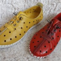 Обувки, естествена кожа, червени и жълти, код 464/ББ1/69, снимка 5 - Дамски ежедневни обувки - 40768305