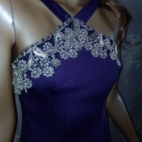 Starzz-Нова лилава със златист акцент дълга официална рокля- , снимка 12 - Рокли - 32334981