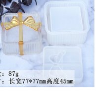3d Квадрат кутия с капак подарък 2 части кутийка силиконов молд форма направа за бижута смола, снимка 1 - Форми - 40590986