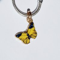 Талисман висулка пеперуда за гривни тип Пандора, снимка 1 - Гривни - 28412221