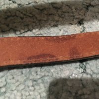 Френски винтидж кафяв колан 74-83см естествена кожа 4мм, снимка 6 - Колани - 27805963