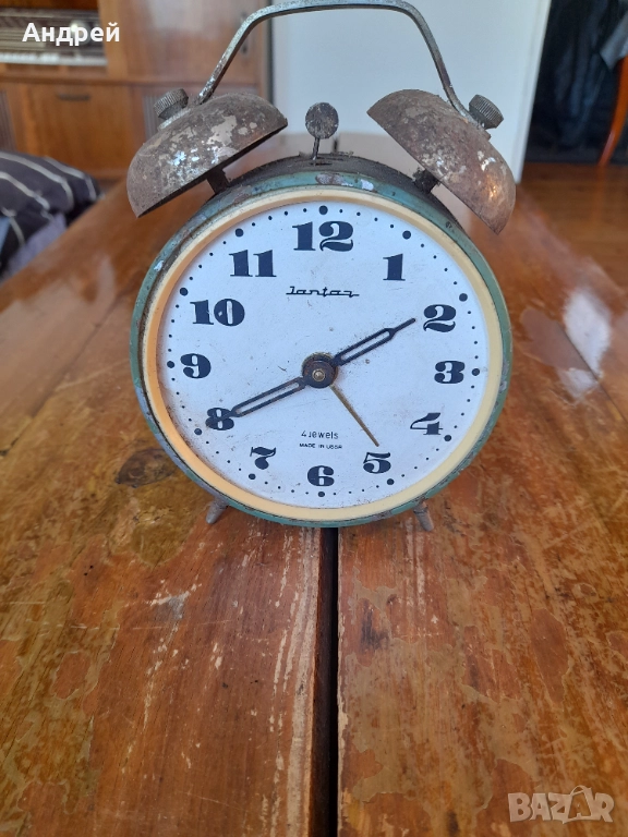 Стар настолен часовник будилник Янтар,Jantar #6, снимка 1
