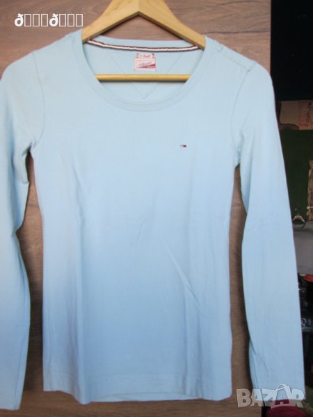 Памучна блуза Tommy Hilfiger бледо синя, снимка 1